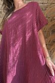 Salcombe Chalk Stripe Cotton Cocoon Dress Merlot